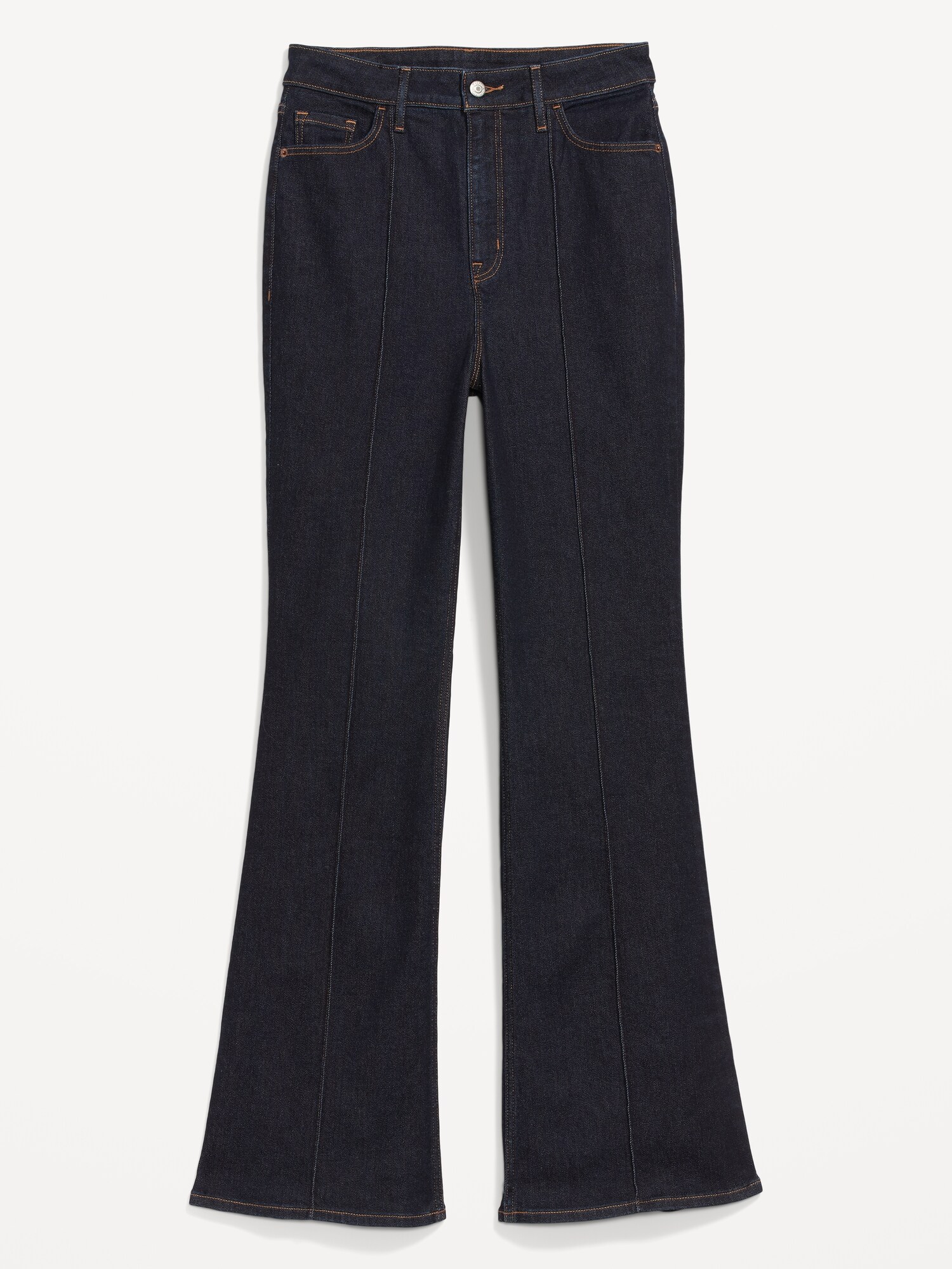 Old Navy Indigo Higher High Waisted Strech Pintuck Flare Jeans Size 10