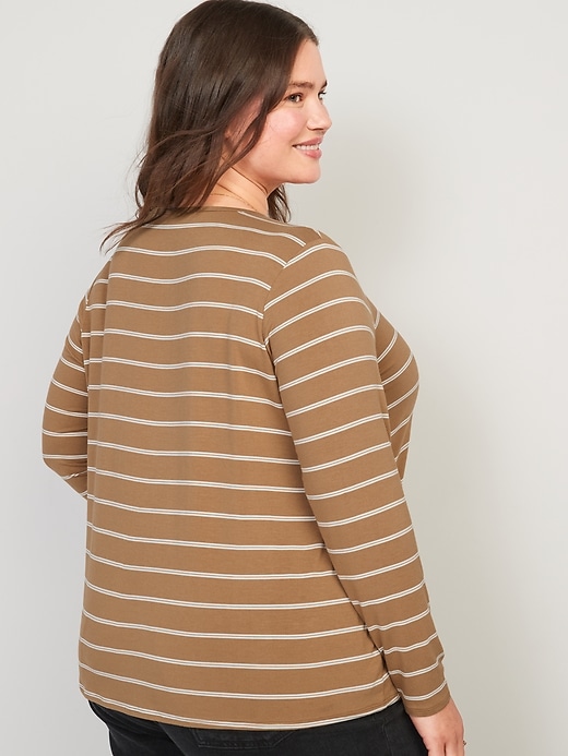 Image number 8 showing, Luxe Striped Long-Sleeve T-Shirt
