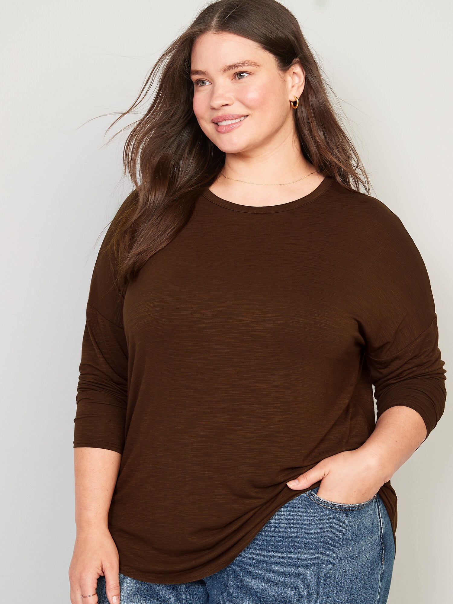 Long Sleeve Luxe Pima Crew | White main image 1