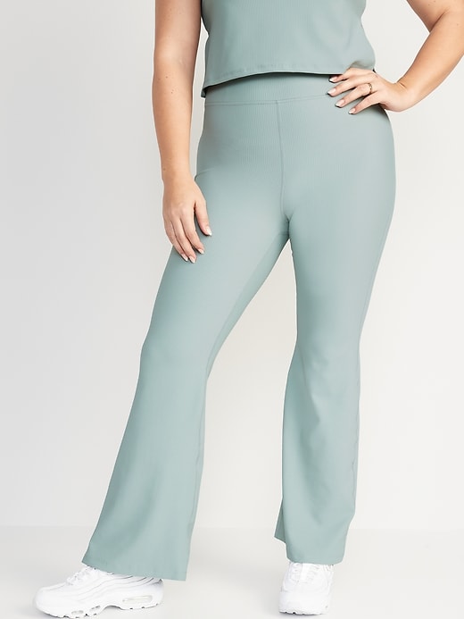 Extra High-Waisted PowerSoft Rib-Knit Flare Pants