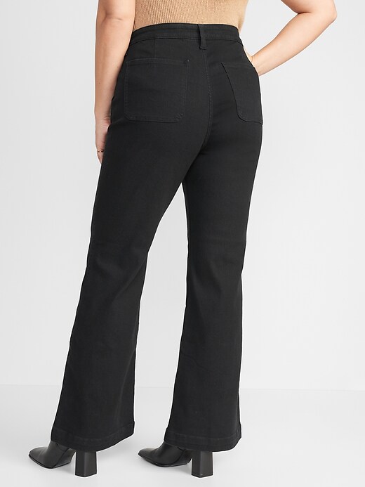 Image number 6 showing, Extra High-Waisted 360° Stretch Trouser Flare Black Jeans for Women