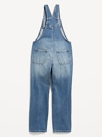 View large product image 4 of 4. Slouchy Straight Ripped Jean Overalls for Girls