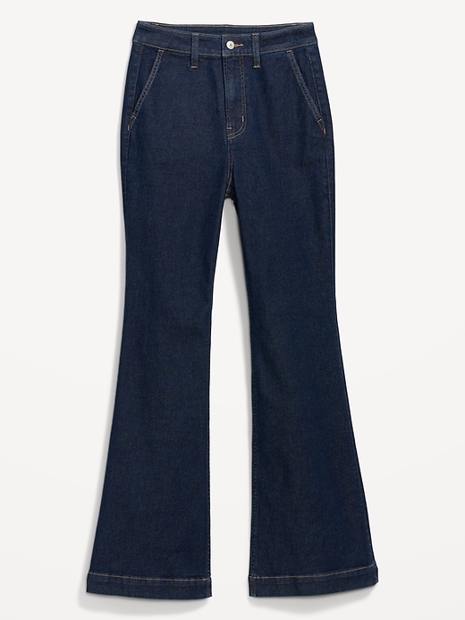 L'image numéro 4 présente Jean tailleur évasé à extensibilité 360° et à taille très haute pour Femme