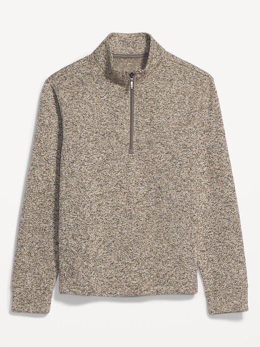 Image number 4 showing, Sweater-Fleece Mock-Neck Quarter-Zip Sweatshirt for Men