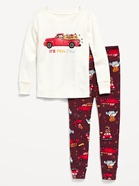 View large product image 3 of 4. Unisex Matching Thanksgiving Pajama Set for Toddler & Baby