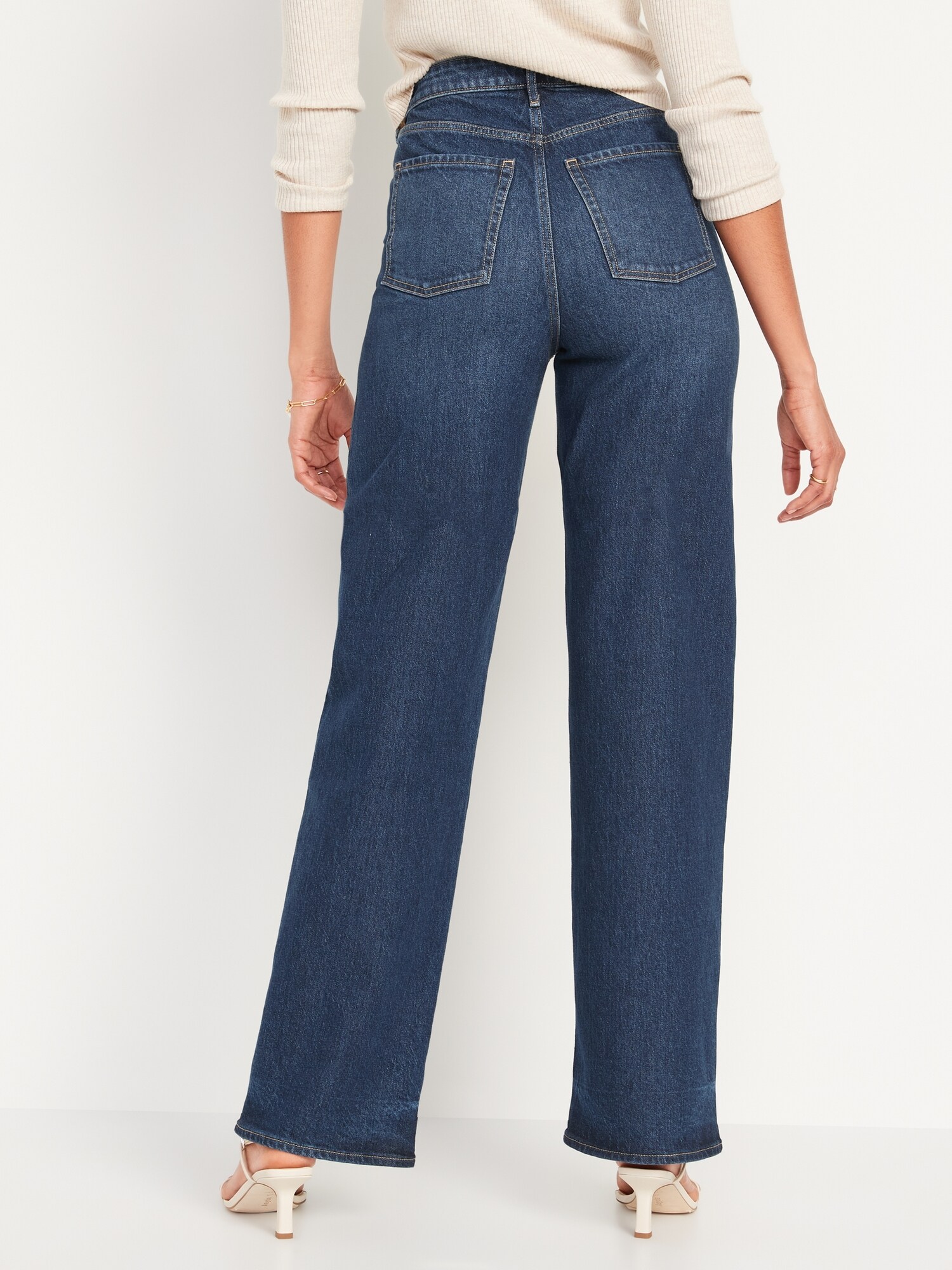 Women Unique High-waisted Raw Hem Ripped Flare Jeans S-XL - 7U23XC617 Size  S - Color Blue_13127