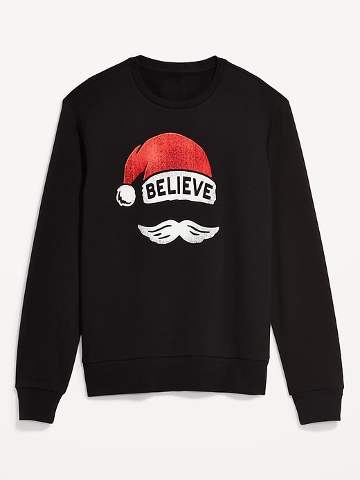 L'image numéro 4 présente Chandail en coton ouaté ras du cou à imprimé des Fêtes pour Homme