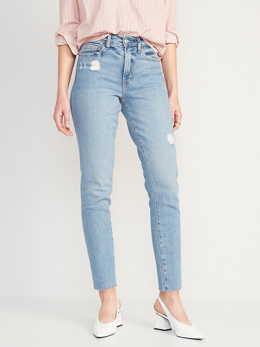 High-Waisted OG Straight Cut-Off Jeans for Women | Old Navy