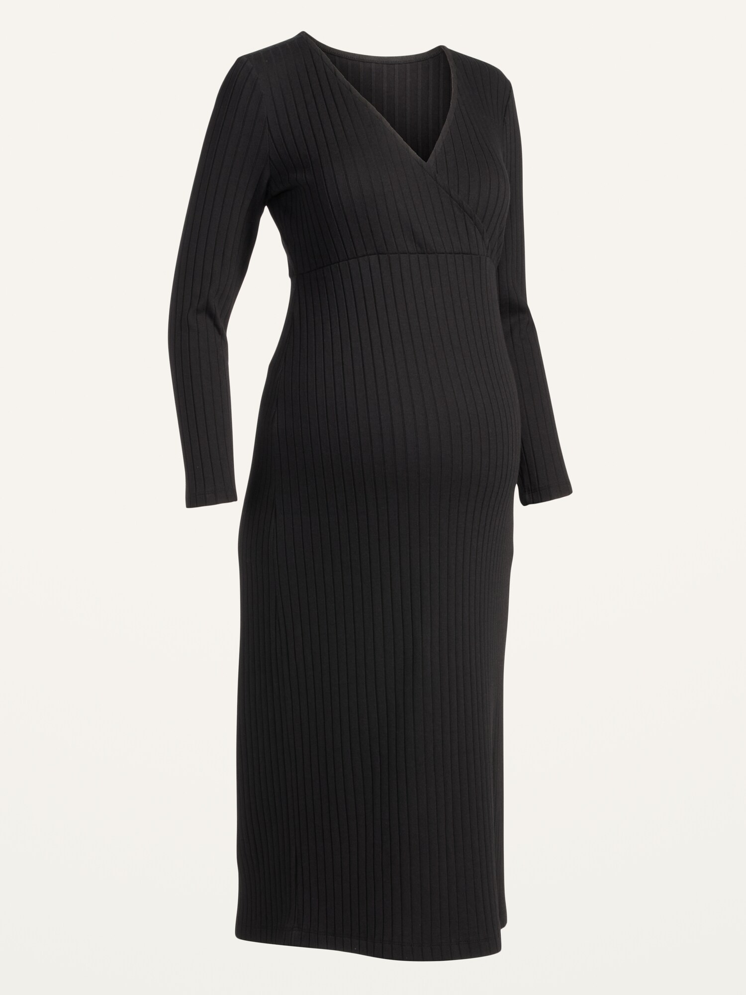 Monochrome Midi Wrap Maternity Dress