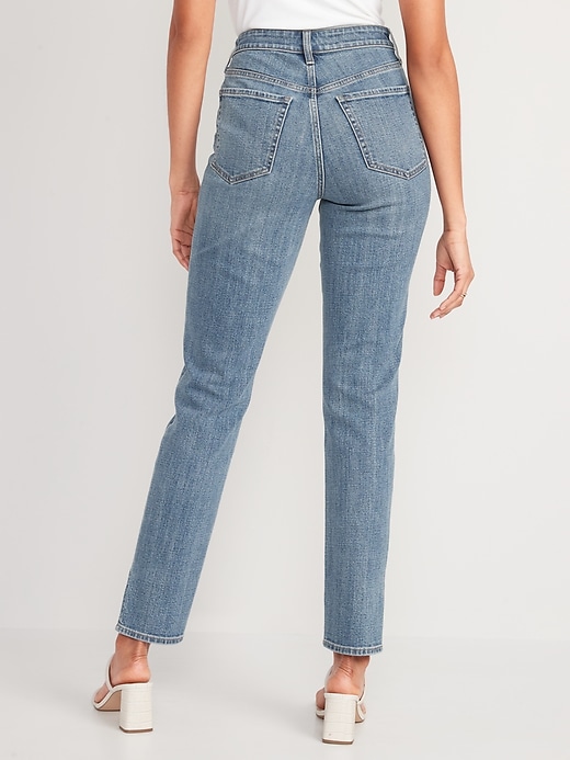 Image number 2 showing, High-Waisted OG Straight Side-Slit Ankle Jeans
