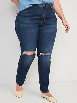 High-Waisted O.G. Straight Ripped Jeans for Women