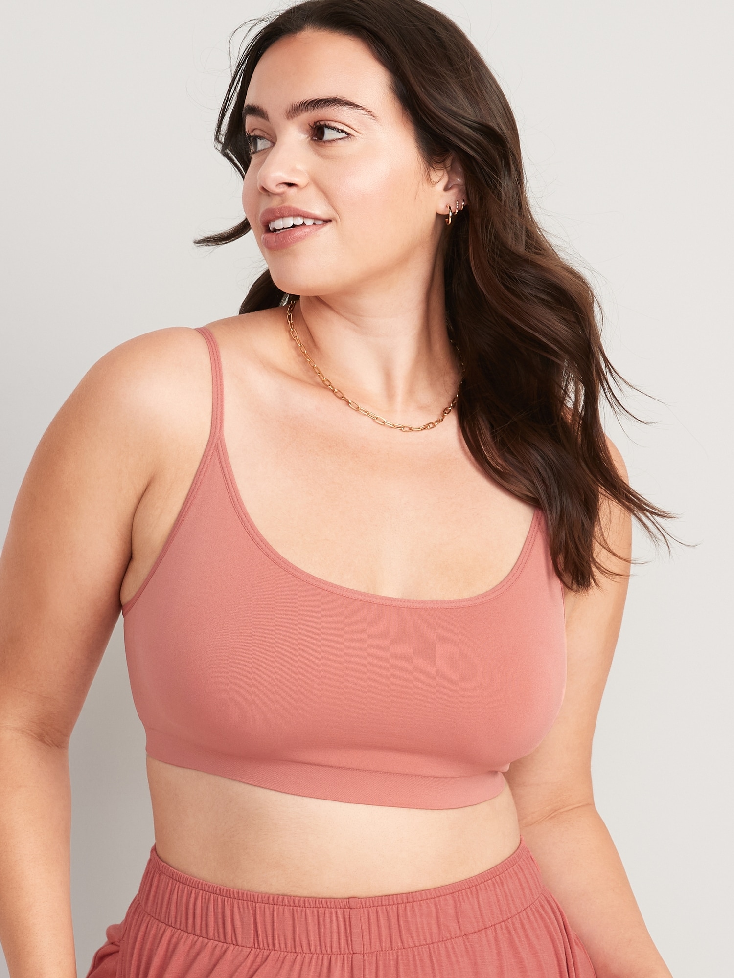 Old Navy Seamless Cami Bralette Top for Women red. 1