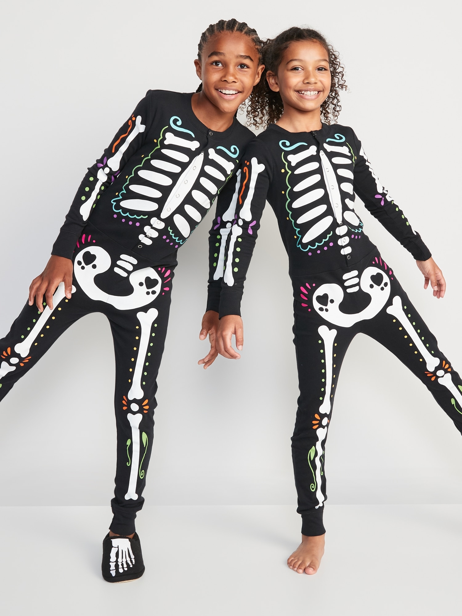 Gender-Neutral Matching Snug-Fit Halloween One-Piece Pajamas for Kids ...