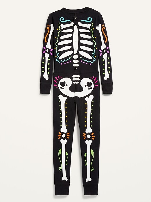 View large product image 2 of 3. Gender-Neutral Matching Snug-Fit Halloween One-Piece Pajamas for Kids