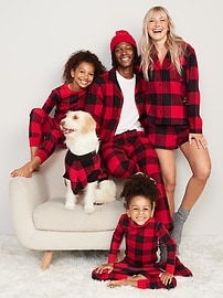 View large product image 3 of 3. Gender-Neutral Matching Flannel Pajama Set for Kids