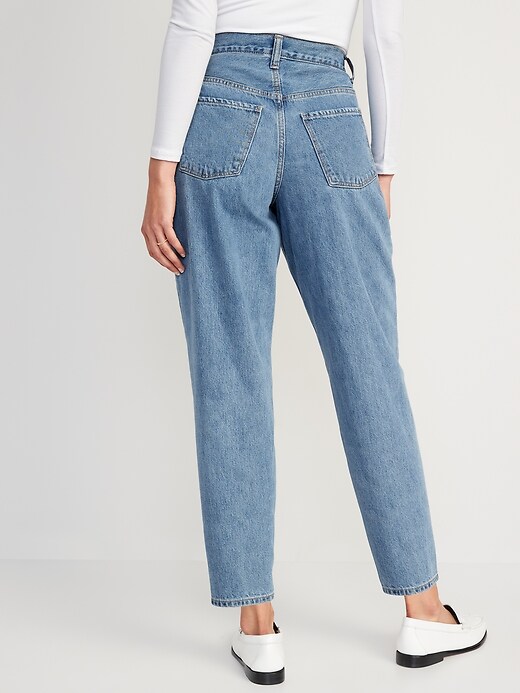 Image number 2 showing, Extra High-Waisted Ripped Non-Stretch Balloon Jeans for Women