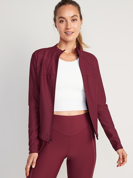 Image number 1 showing, PowerSoft Cropped Full-Zip Performance Jacket