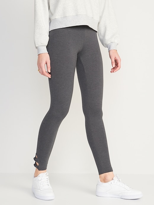 Image number 1 showing, High-Waisted Double-Knot Ankle Leggings For Women