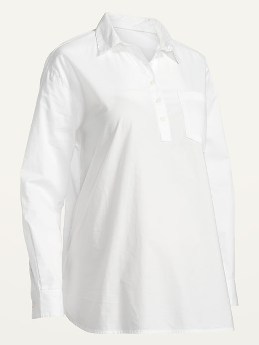 Image number 4 showing, Maternity Boyfriend Popover Shirt