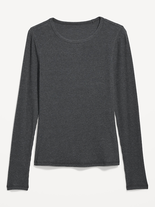 Plush Long-Sleeve Rib-Knit Slim-Fit T-Shirt for Women | Old Navy