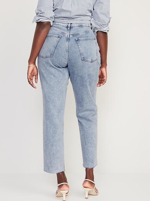 Image number 6 showing, Extra High-Waisted Button-Fly Sky-Hi Straight Raw-Hem Jeans