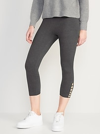 ASOS Cropped Space Dye Leggings with Lattice Hem