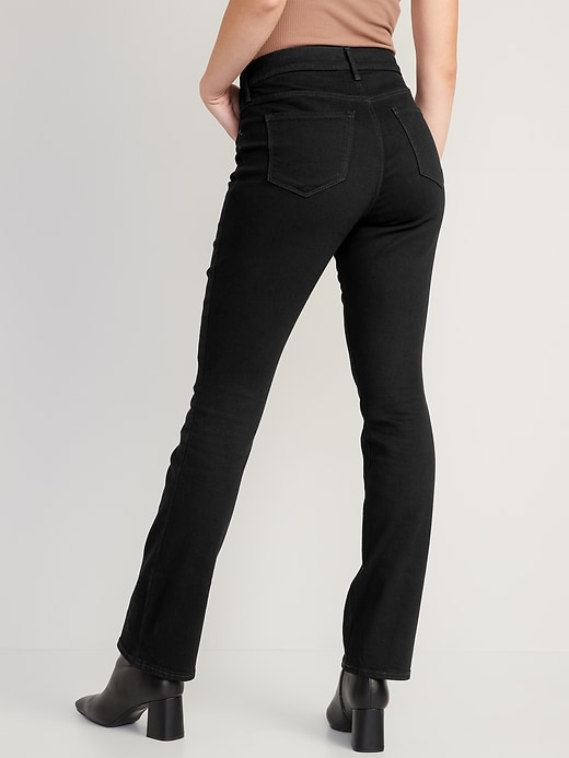 Image number 2 showing, High-Waisted Kicker Boot-Cut Black Jeans