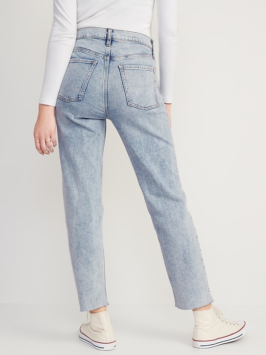 Image number 2 showing, Extra High-Waisted Button-Fly Sky-Hi Straight Raw-Hem Jeans