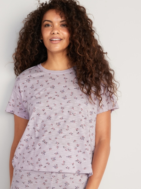 Sunday Sleep Floral Slub-Knit Pajama T-Shirt