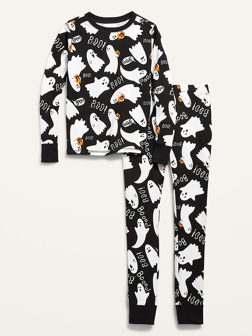 View large product image 2 of 2. Gender-Neutral Matching Halloween Snug-Fit Pajama Set for Kids
