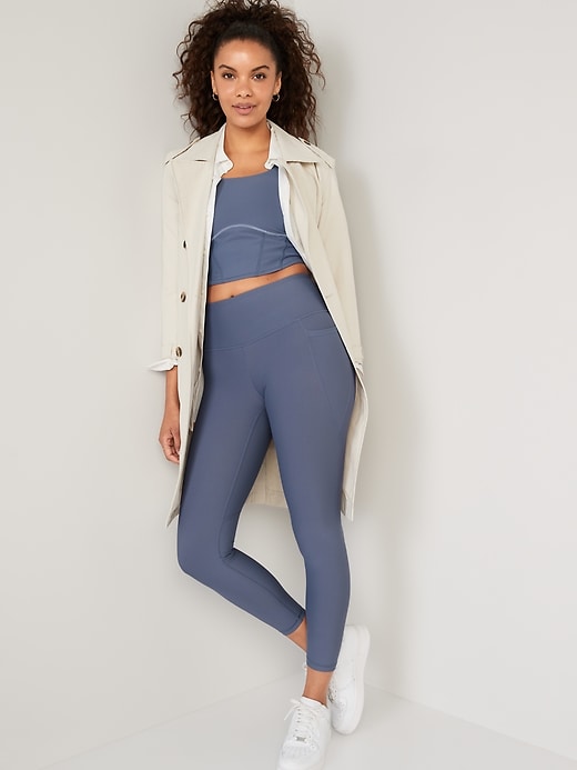 Image number 4 showing, High-Waisted PowerSoft 7/8-Length Side-Pocket Leggings For Women