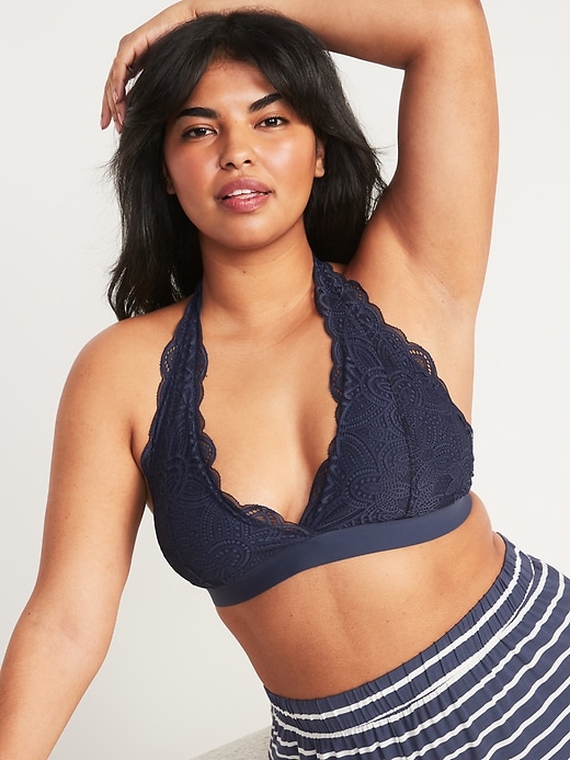 Final Sale Cropped Lace Halter Bralette in Deep Purple– Bewitched