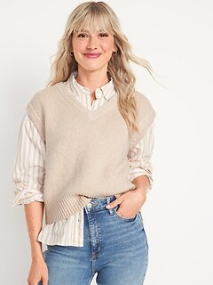 Slouchy Layering Sweater Vest for Women