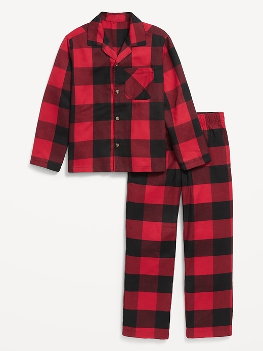 View large product image 1 of 3. Gender-Neutral Matching Flannel Pajama Set for Kids