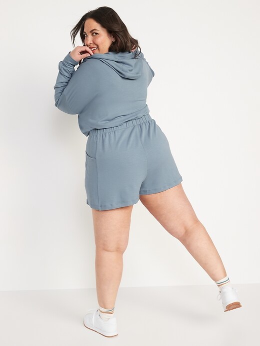 Image number 7 showing, Live-In Hooded French-Terry Romper for Women -- 3-inch inseam