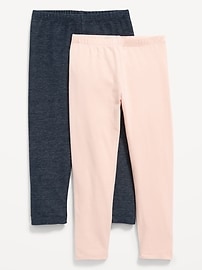 Image number 1 showing, Jersey-Knit Full-Length Leggings 2-Pack for Toddler Girls