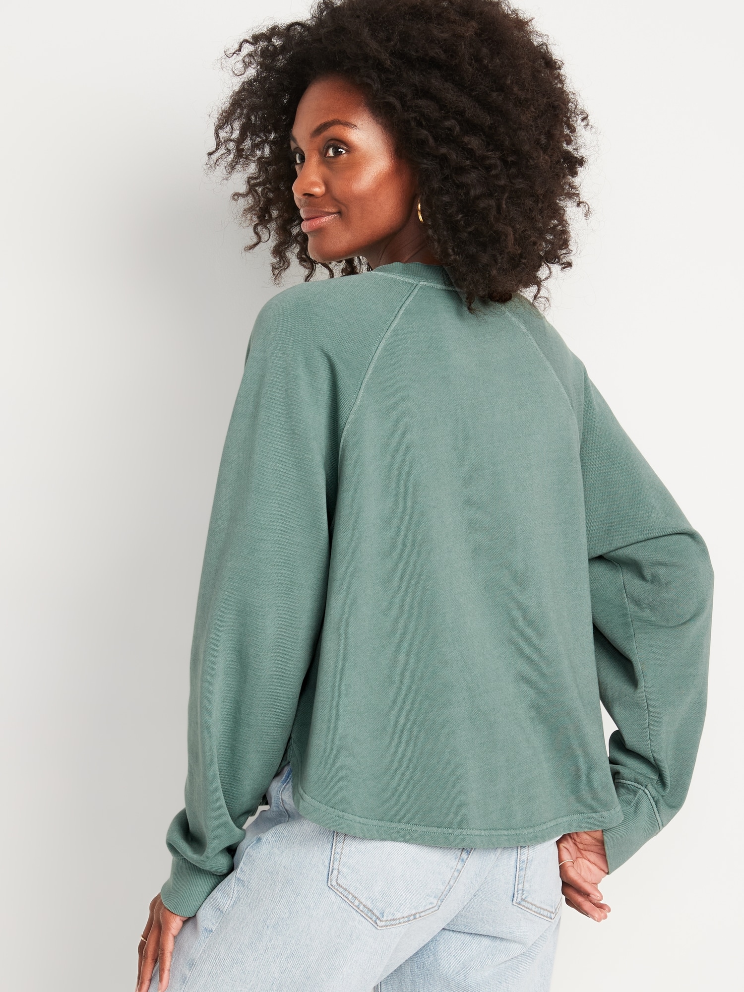 Long-Sleeve Henley Sweatshirt for Women 