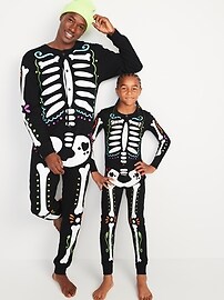 View large product image 3 of 3. Gender-Neutral Matching Snug-Fit Halloween One-Piece Pajamas for Kids