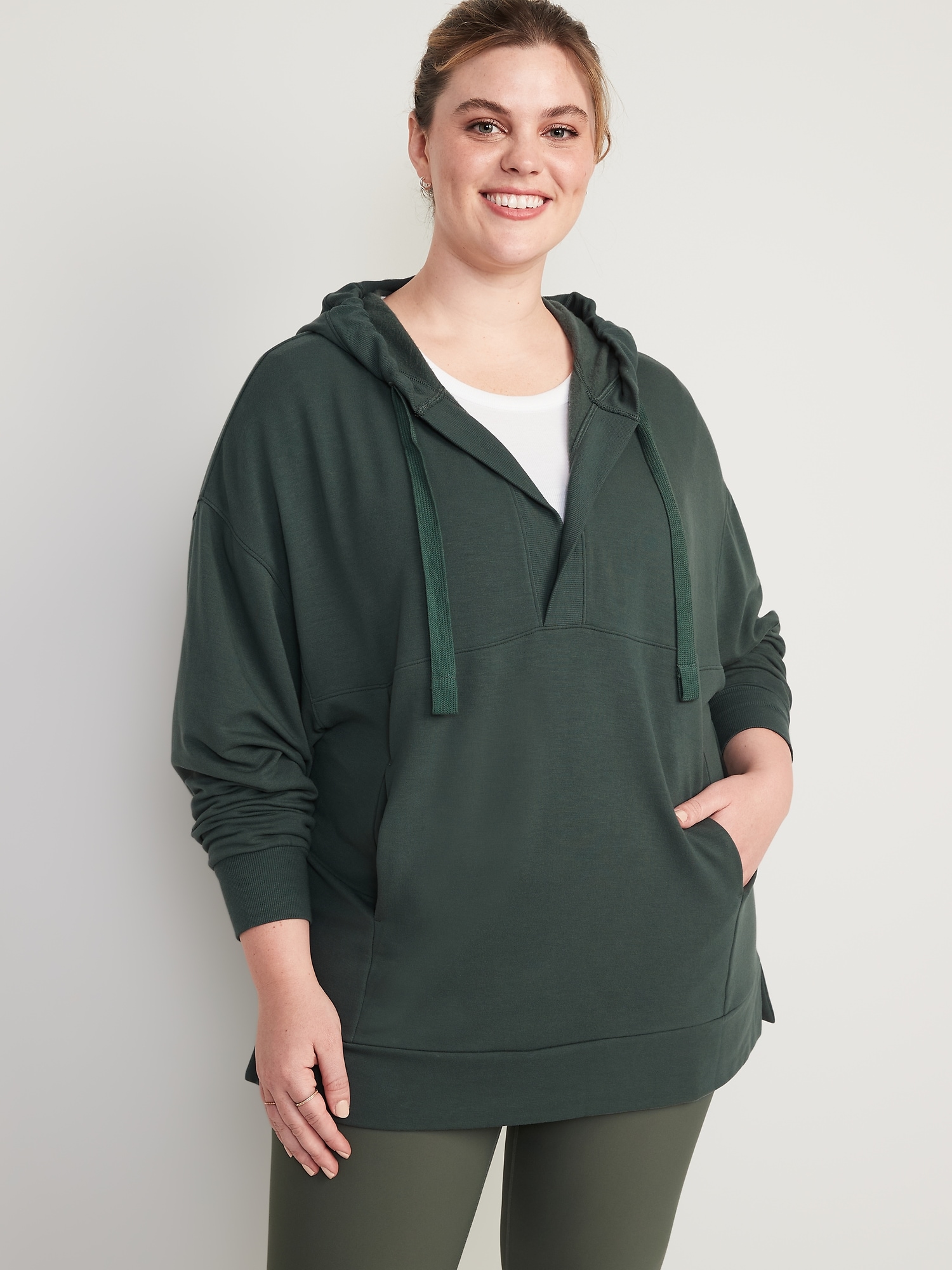 Live-In Cozy-Knit French-Terry Tunic Hoodie for Women | Old Navy