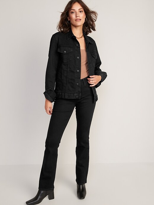 Image number 3 showing, High-Waisted Kicker Boot-Cut Black Jeans for Women