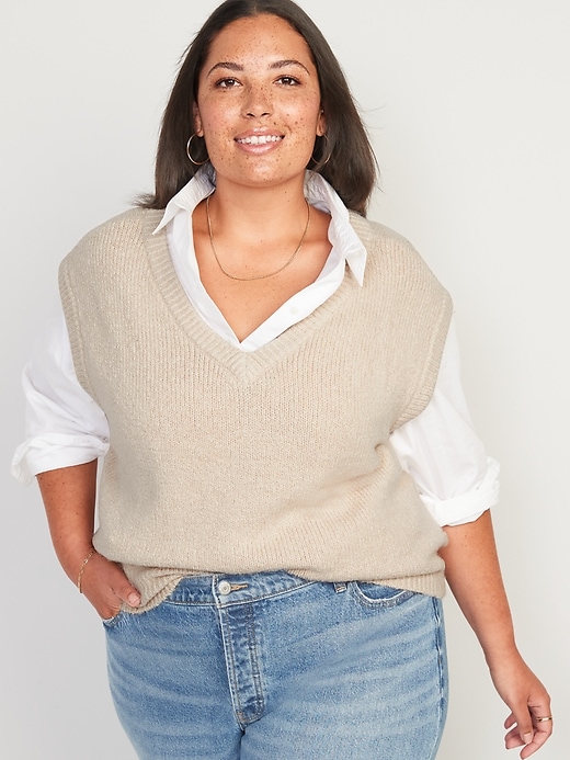 Image number 7 showing, Slouchy Layering Sweater Vest for Women