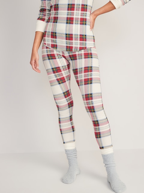 LEGGING DE PYJAMA EN TRICOT ISOTHERME IMPRIMÉ ASSORTI POUR FEMME