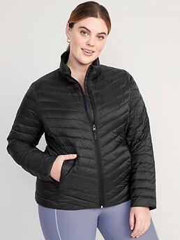 Water-Resistant Narrow-Channel Packable Puffer Jacket for Women