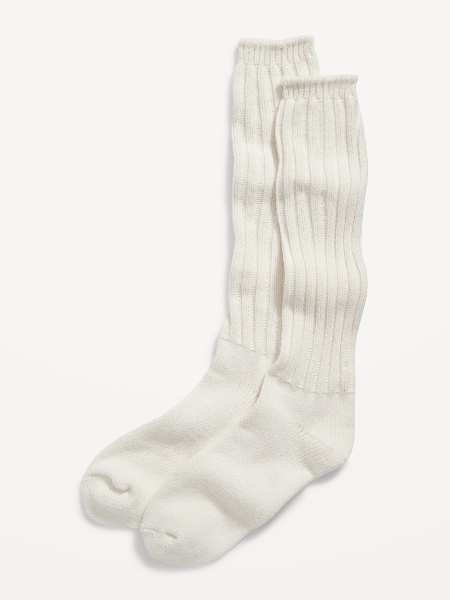 Old Navy Slouchy Rib-Knit Boot Socks for Women white. 1