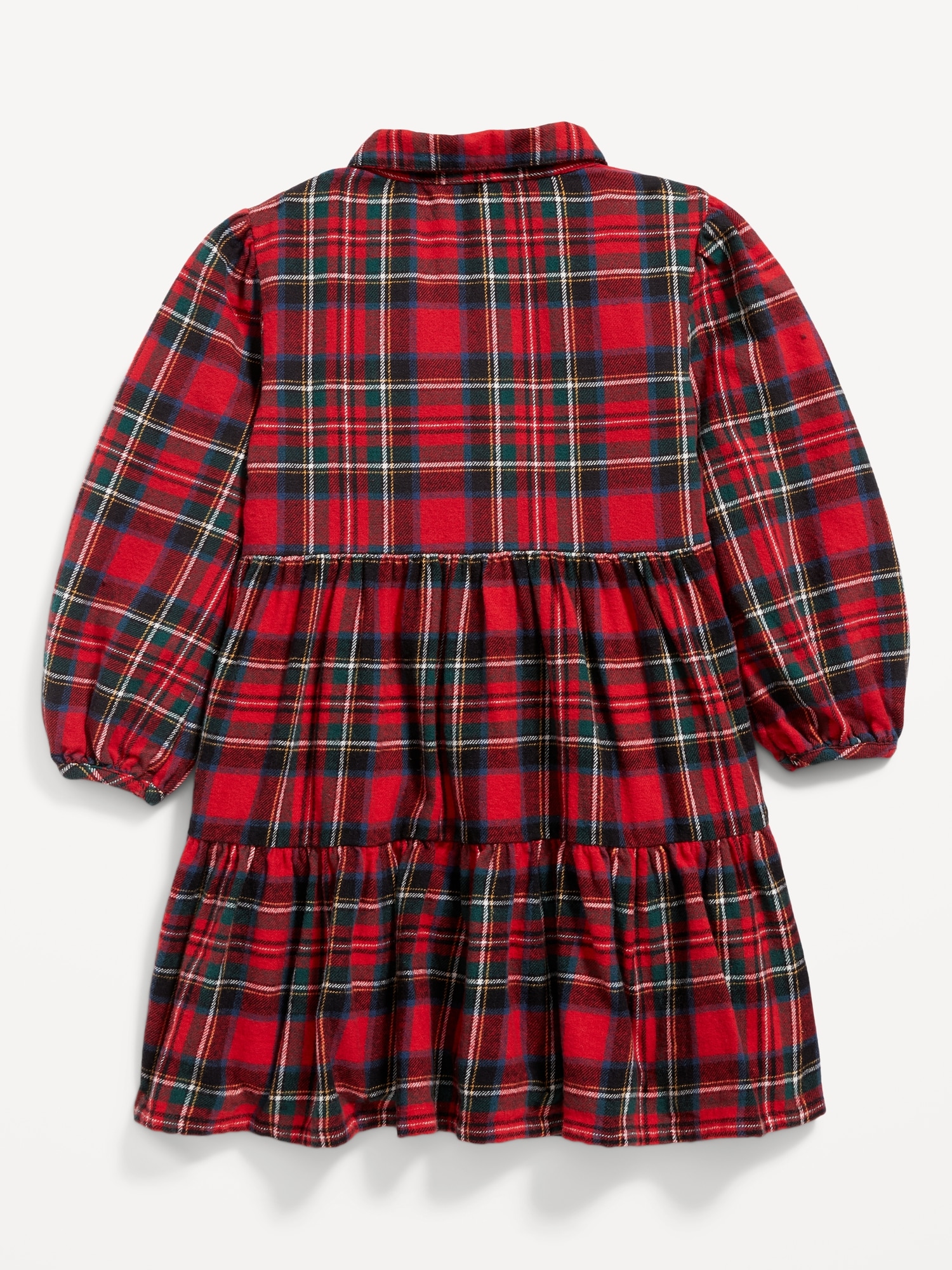 Long-Sleeve Tiered Flannel Shirt Dress for Toddler Girls | Old Navy