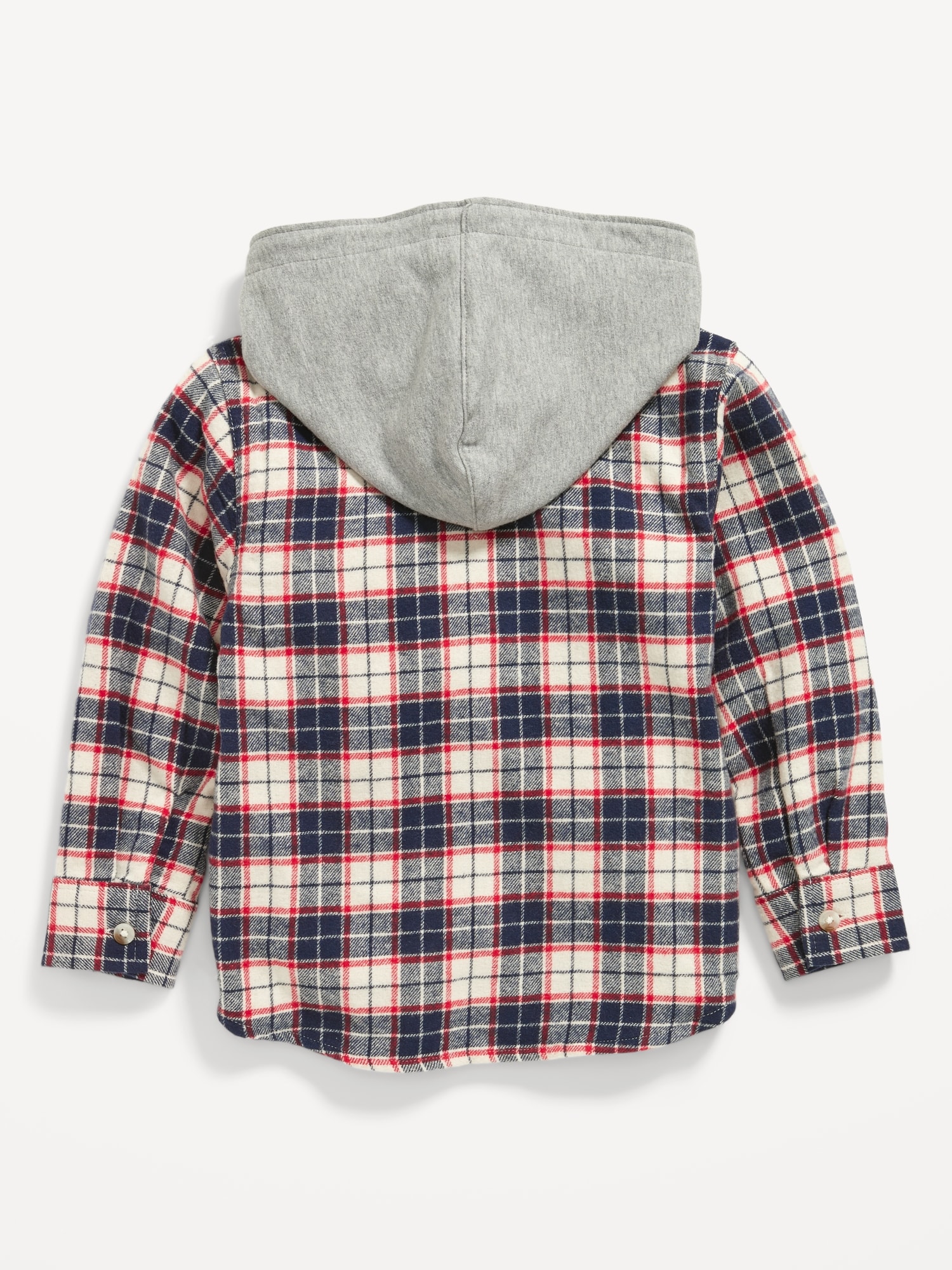 Hooded Plaid Flannel Shirt for Toddler Boys