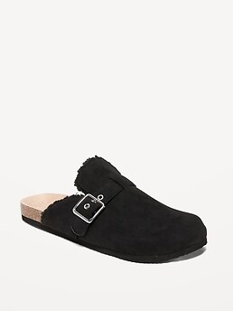 Faux Suede Sherpa Lined Clog Shoes for Women Old Navy