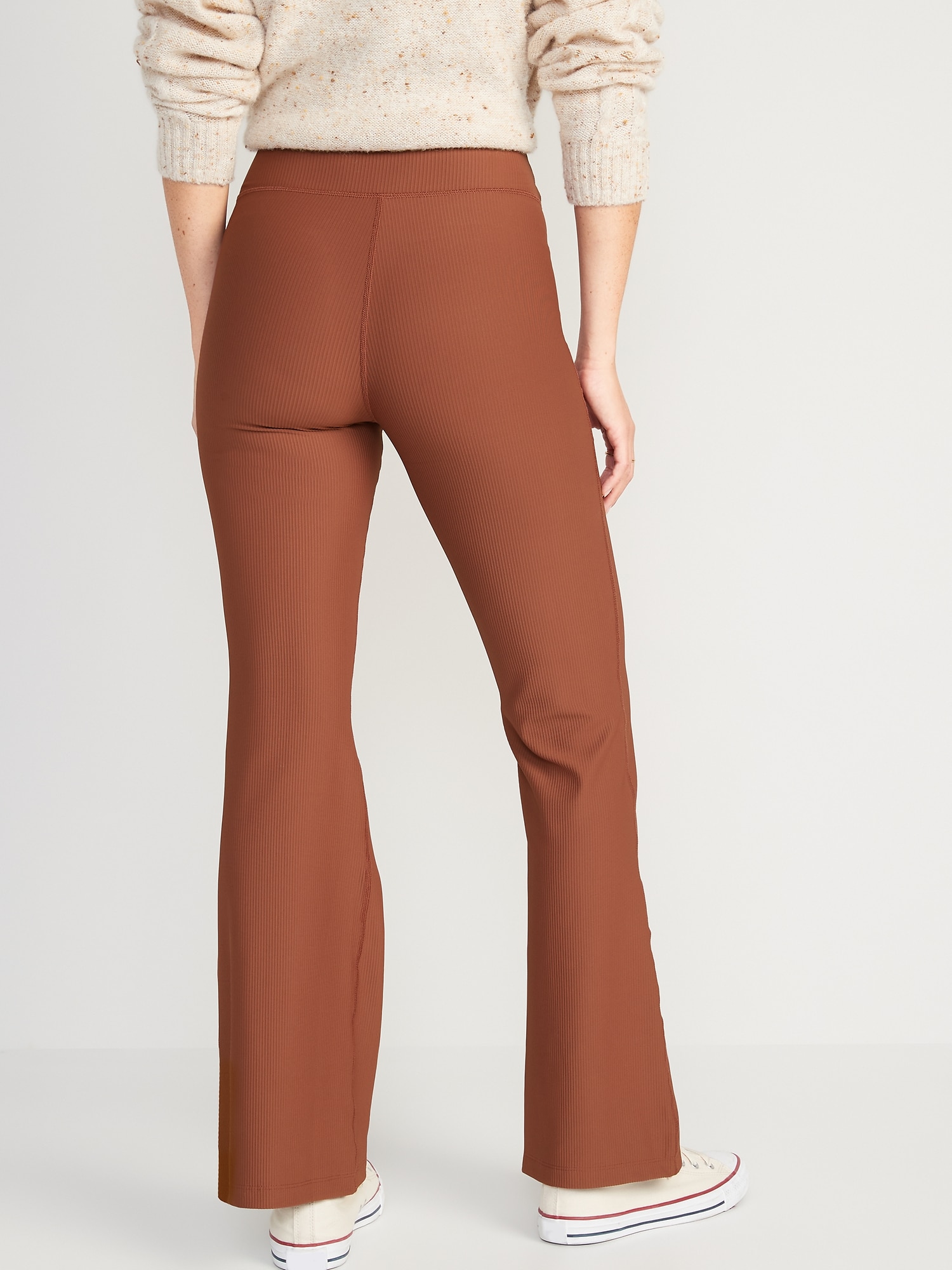 Extra High-Waisted PowerSoft Rib-Knit Flare Pants for Women, Old Navy