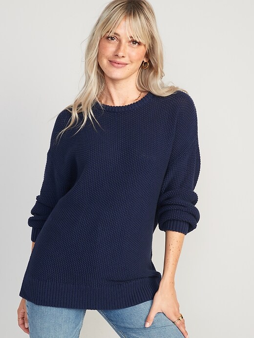Textured-Knit Tunic Sweater for Women | Old Navy