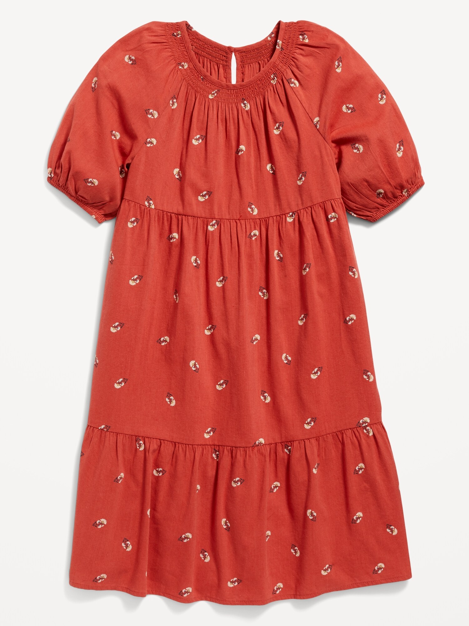 Floral-Print Puff-Sleeve Tiered Swing Dress for Girls | Old Navy